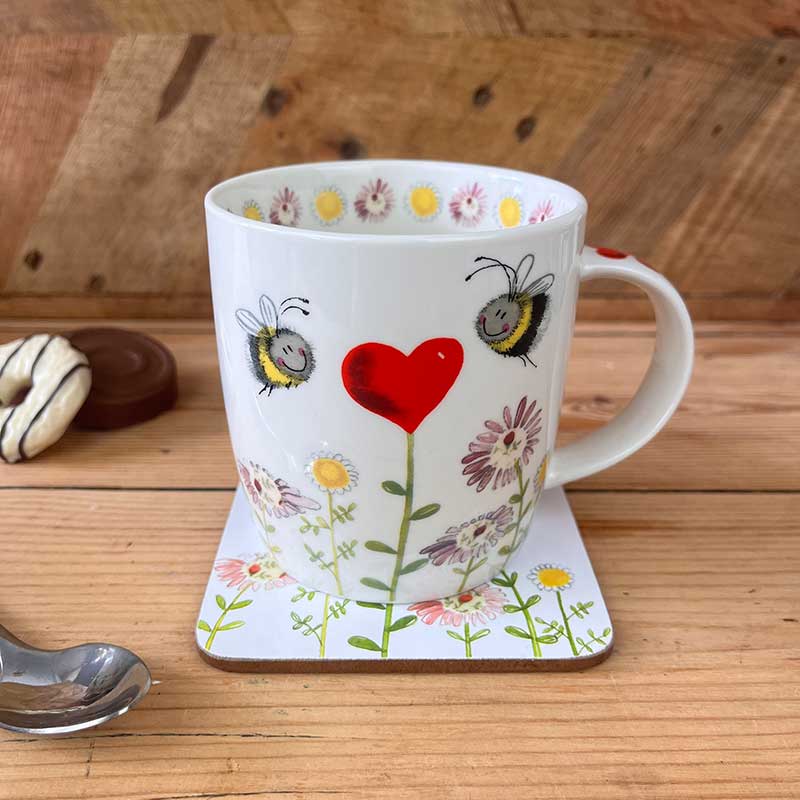 Alex Clark Bees and Heart Mug