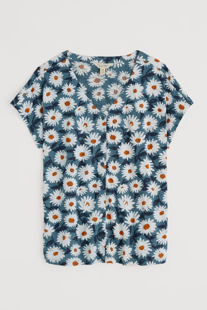 Seasalt Studio Glass V-Neck Jersey Top