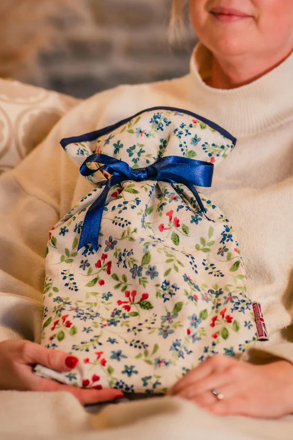 The Wheat Company Blue Wildflower Hot Water Bottle