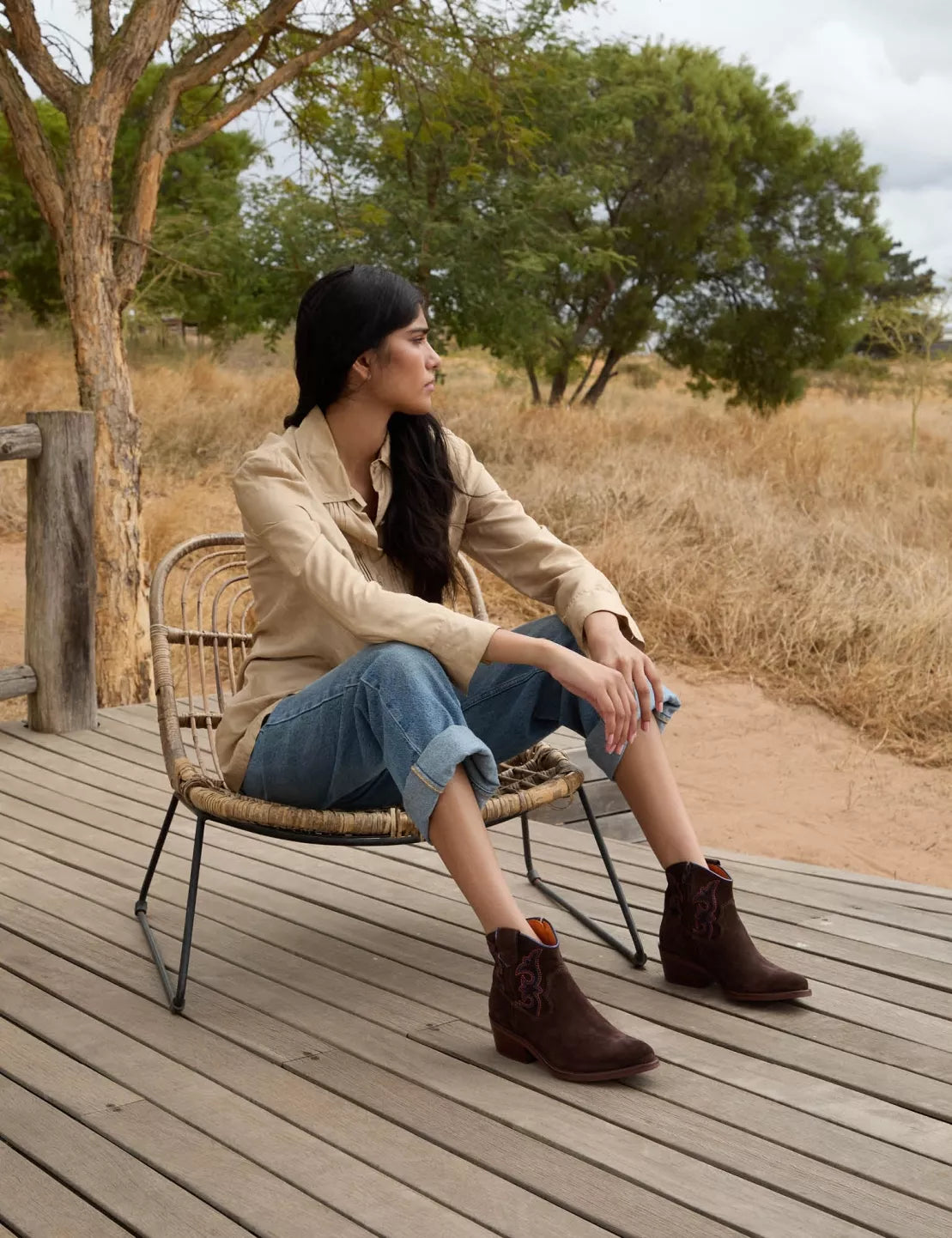 Penelope Chilvers Cassidy Suede Embroidered Boot