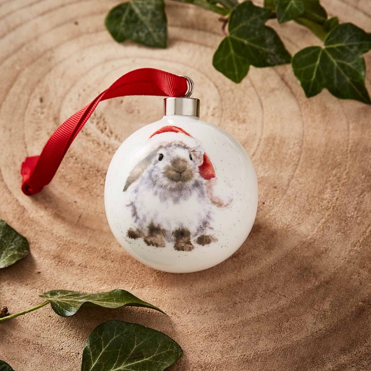 Wrendale Ho Ho Ho Rabbit Christmas Bauble