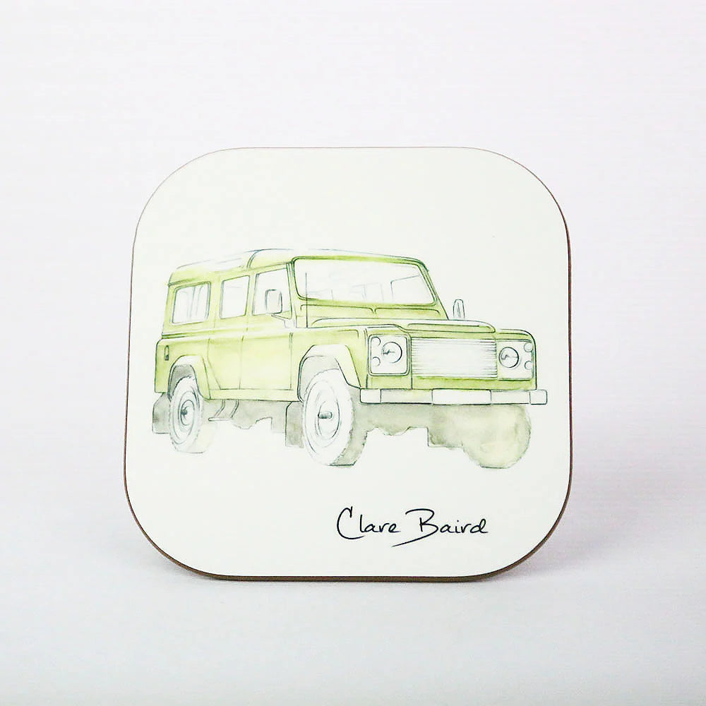 Clare Baird Green Land Rover Coaster