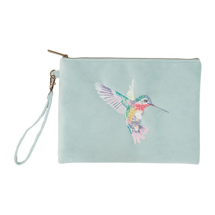 Wrendale Velvet Pouch - Hummingbird