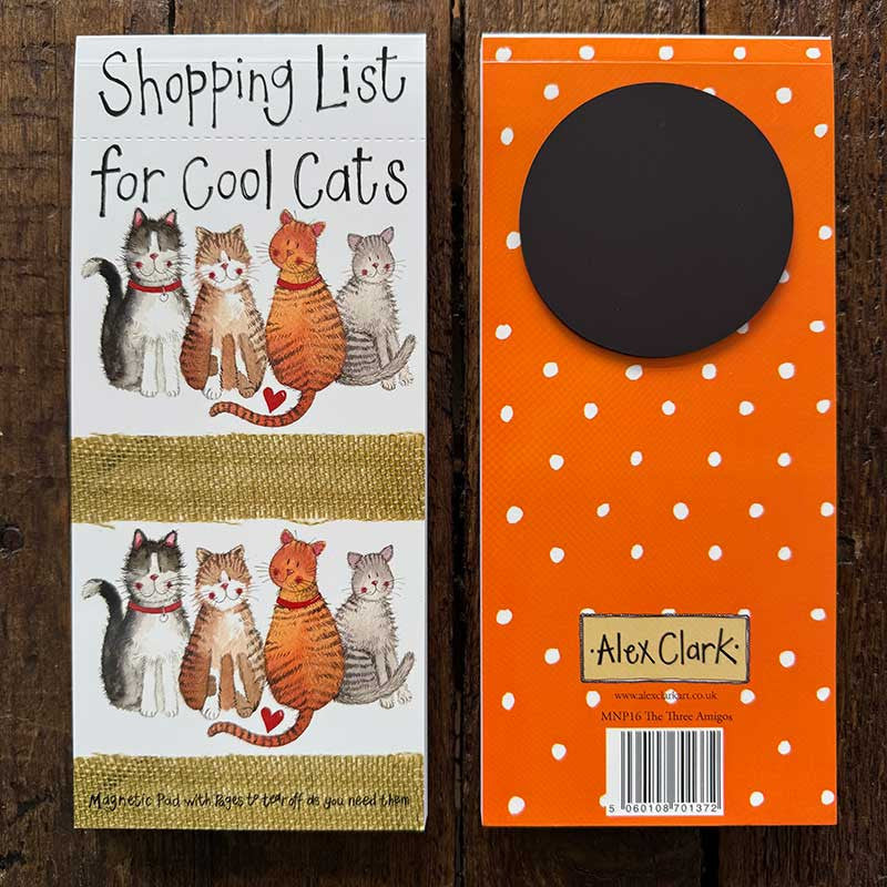 Alex Clark Cool Cats To Do List Magnetic Notepad