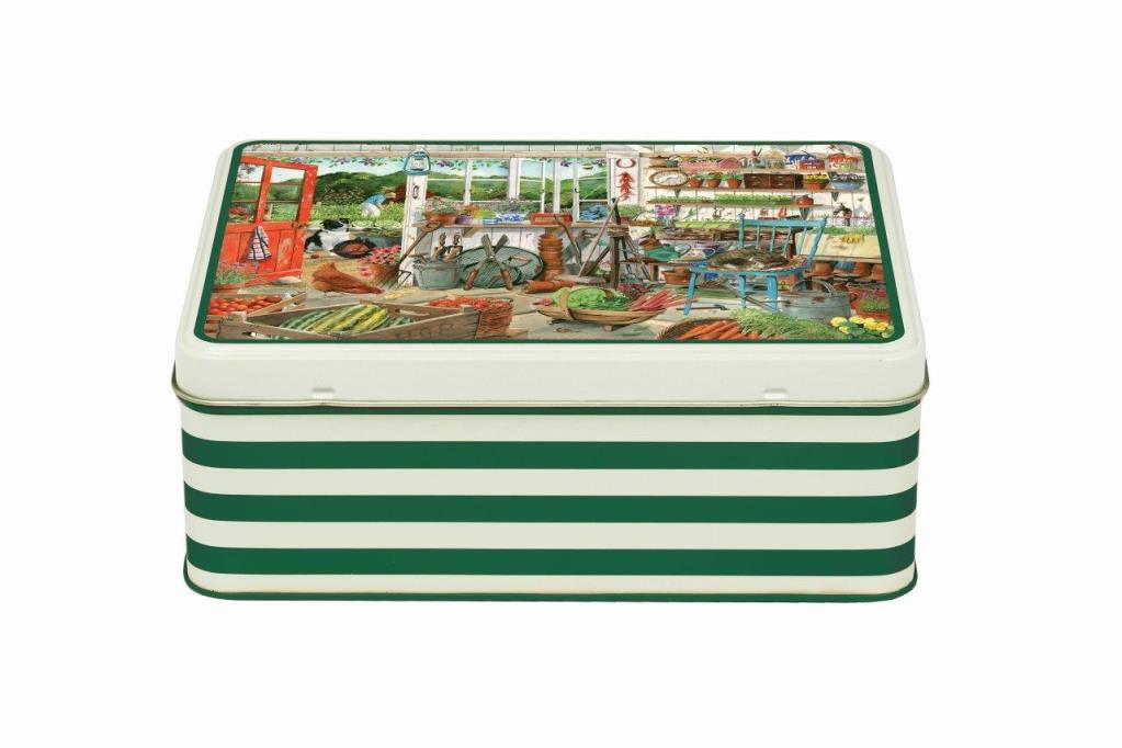 Tracy Hall Garden Shed Deep Rectangular Biscuit Tin