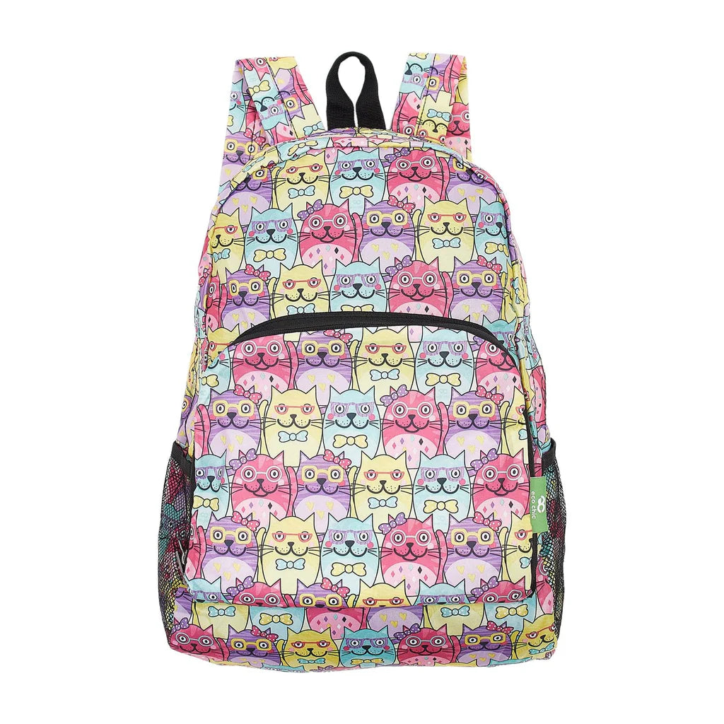 Eco Chic Lightweight Foldable Mini Backpack Glasses Cat – Sam Turner & Sons