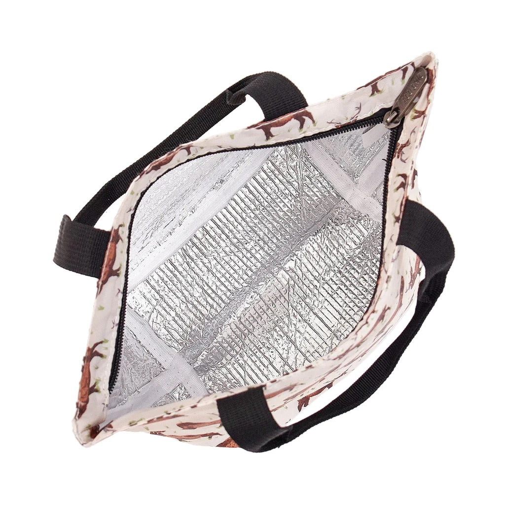 Eco Chic Lightweight Foldable Lunch Bag Stags Beige