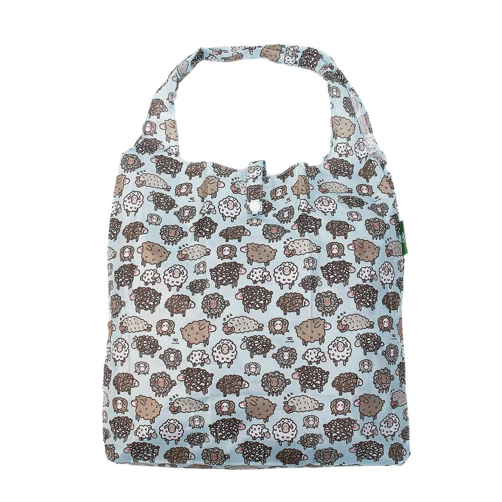 Eco Chic Lightweight Foldable Reusable Shopping Bag Sheep