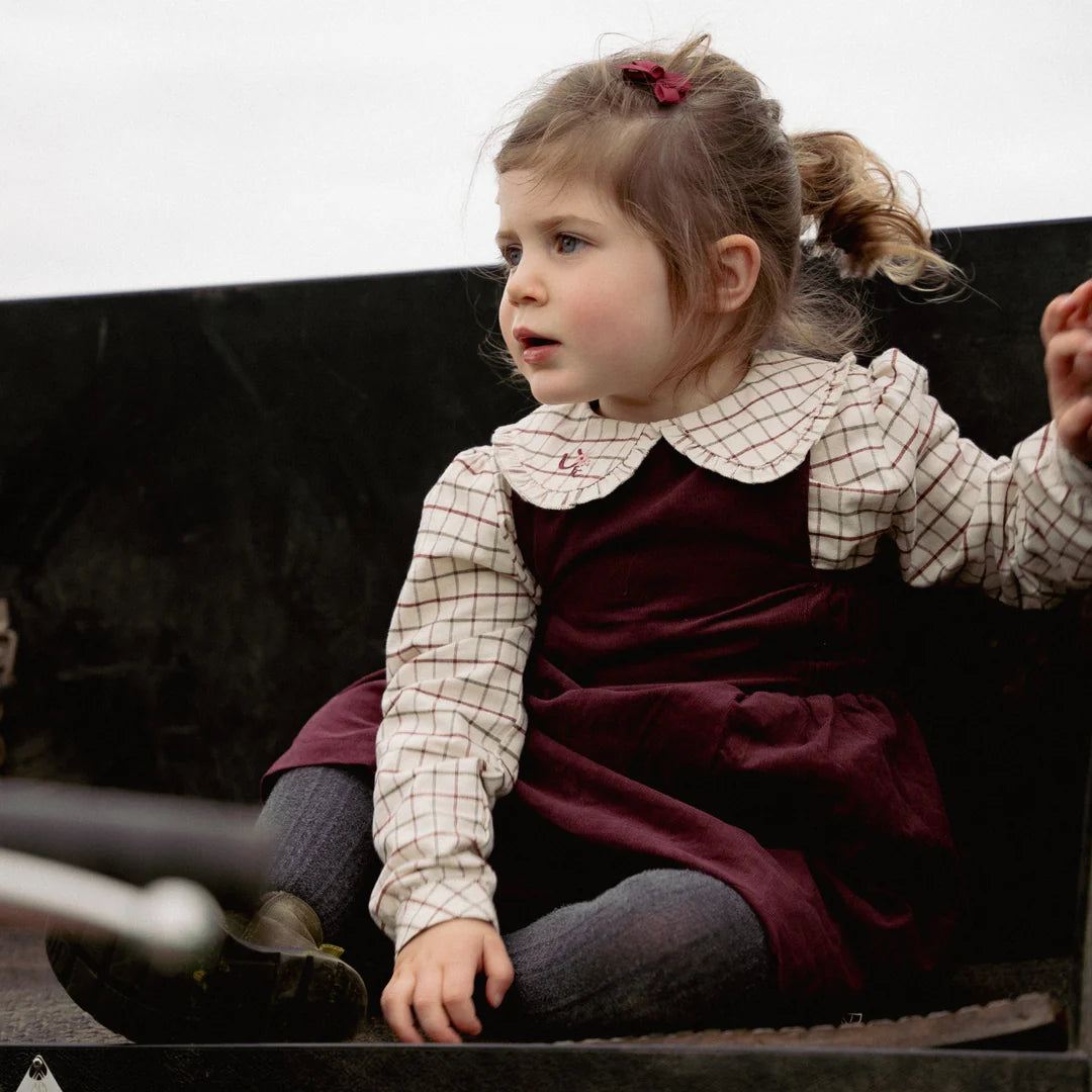 Eleanor Charles The Check Embroidered Blouse