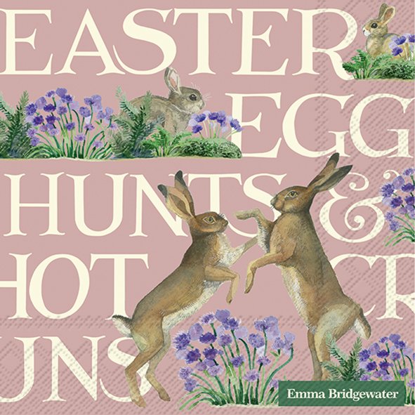 Emma Bridgewater Easter Hares Rose Lunch Napkins