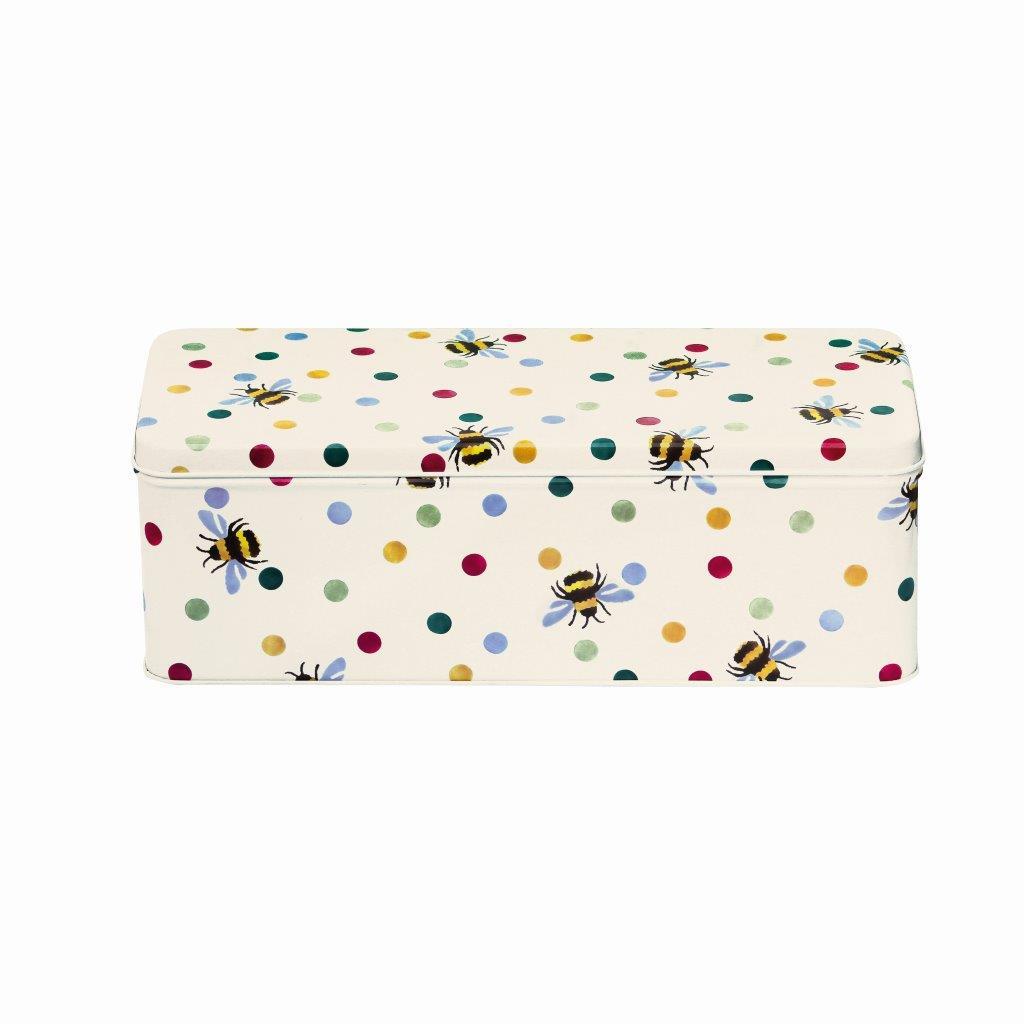 Emma Bridgewater Polka Bee Long Deep Rectangular Tin