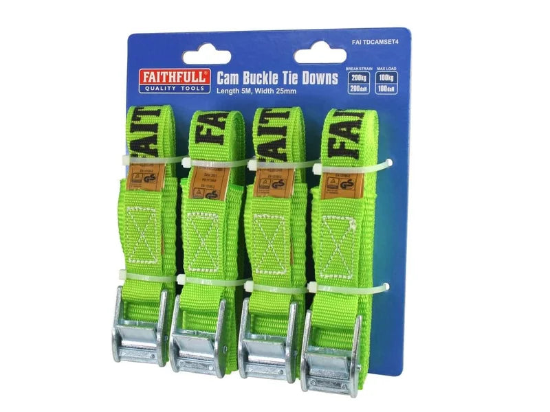 Faithfull Cam Tie Down Set of 4