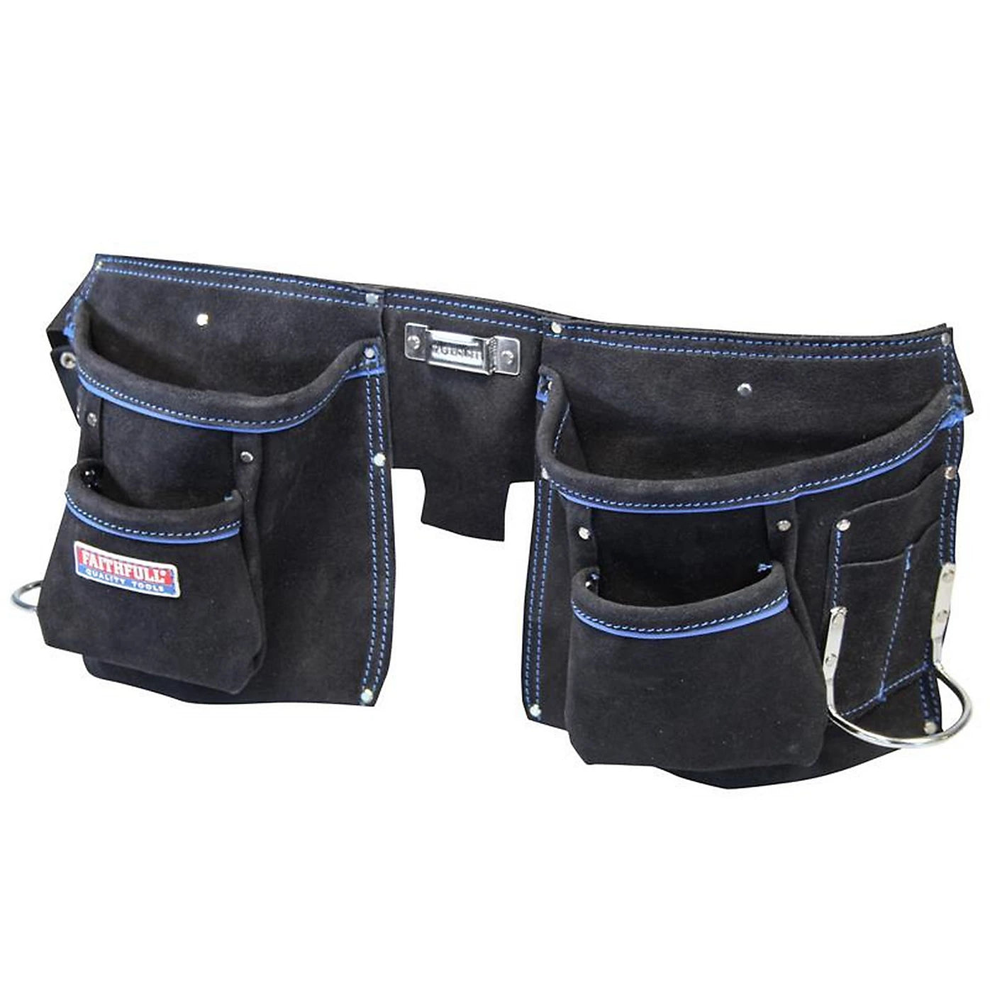 Faithfull Double Tool & Nail Pouch Leather Toolbelt