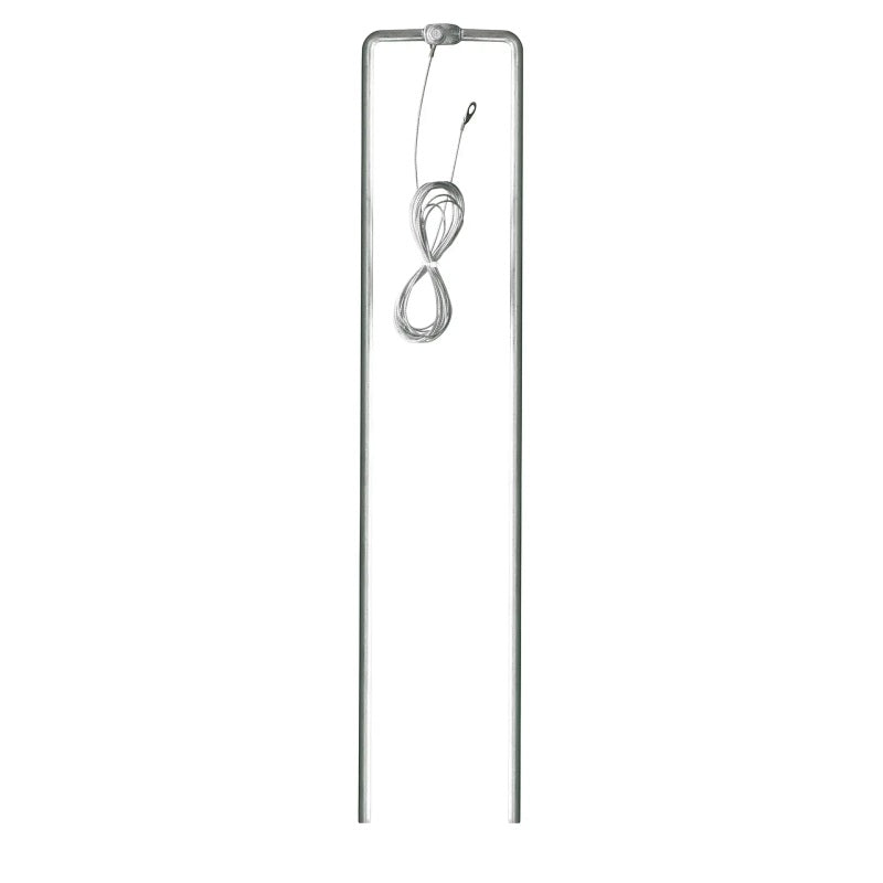 Gallagher double mobile electric fence earth stake made of galvanised steel with a 3-metre connection cable attached, ready for portable pasture use.