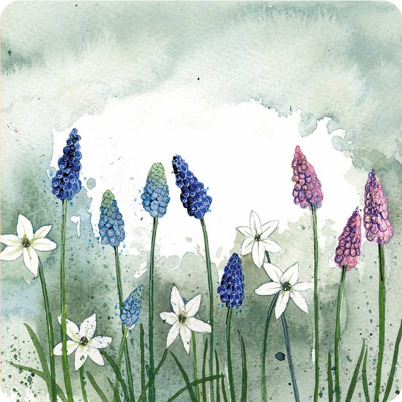 Alex Clark Grape Hyacinths Coaster