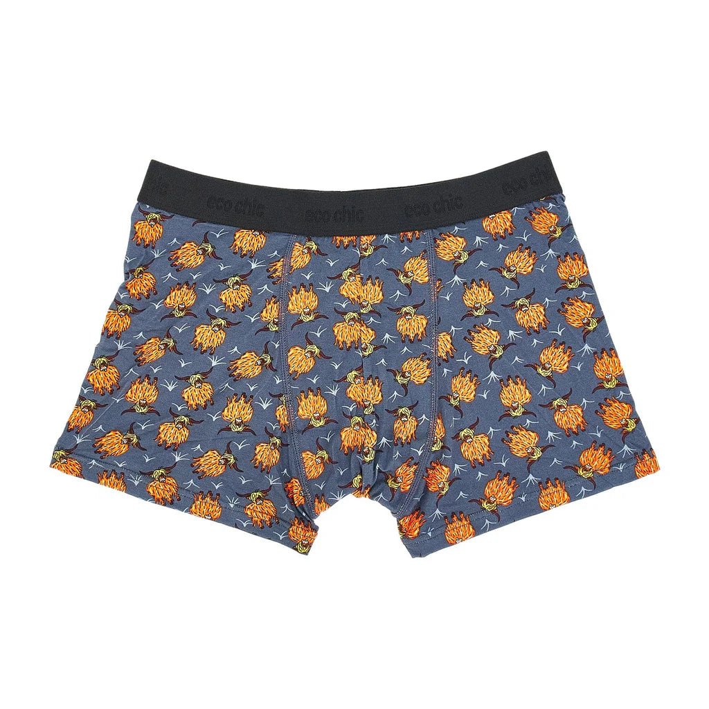 Eco Chic Eco-Friendly Bamboo Boxers Highland Cow
