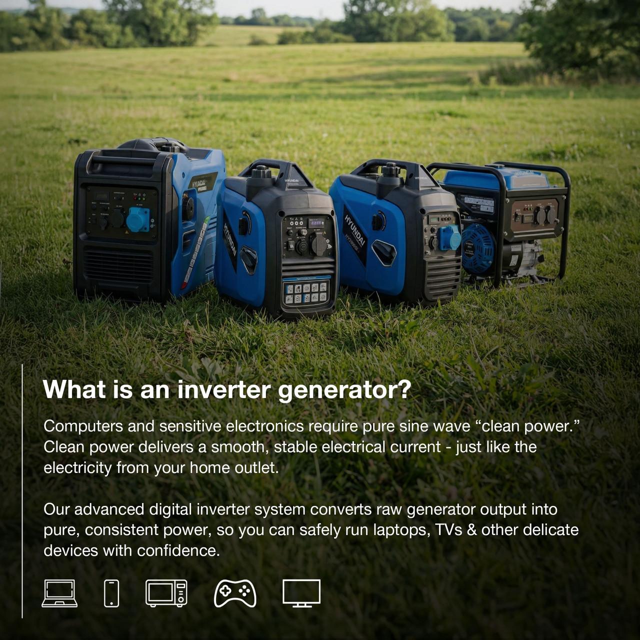 Hyundai HY3900SI 3.3kW / 3300W Petrol Portable Inverter Generator