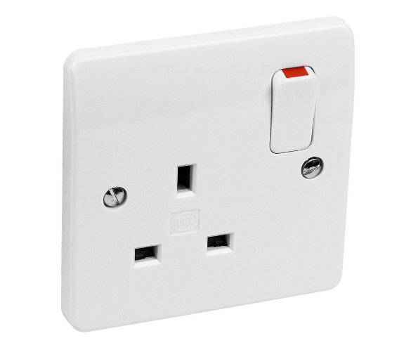 MK Electric Logic Plus Switched Socket DP 13A 1 Gang White