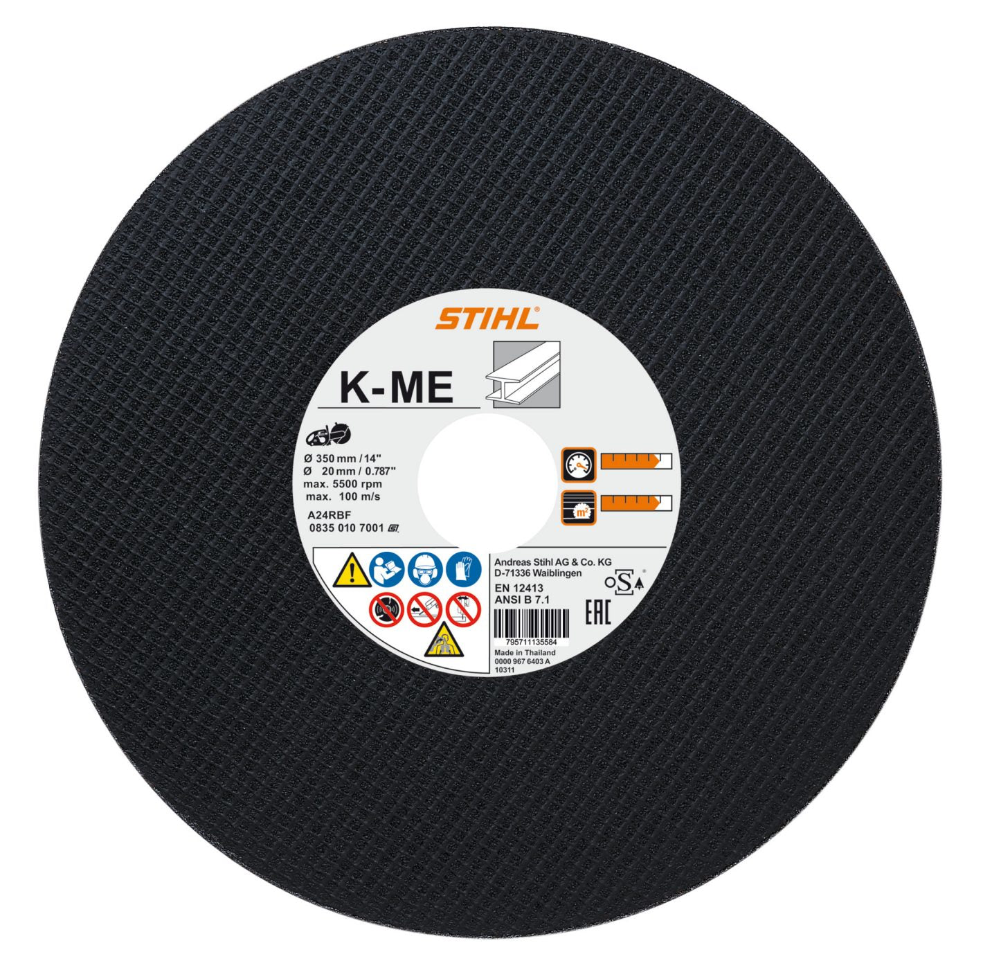 STIHL K-ME Abrasive Cutting Wheel for Steel 12-16"
