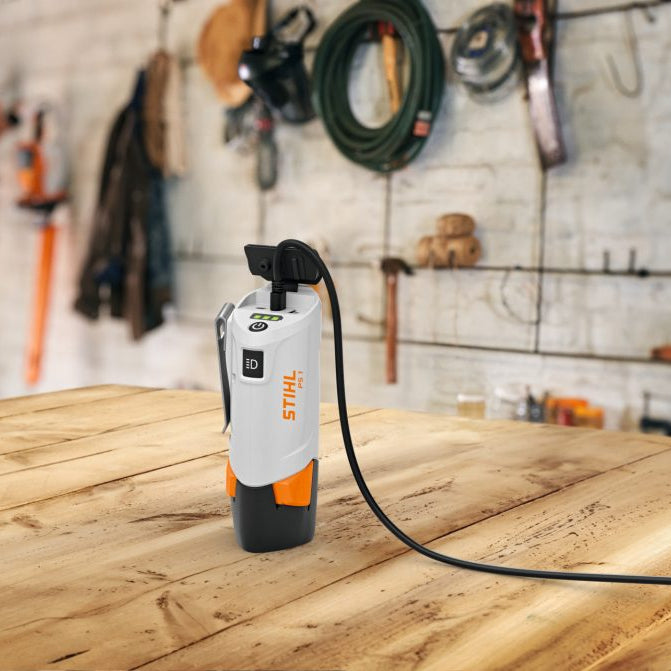 STIHL PS1 Power Bank and LED Torch Charges AS2 via USB-C cable