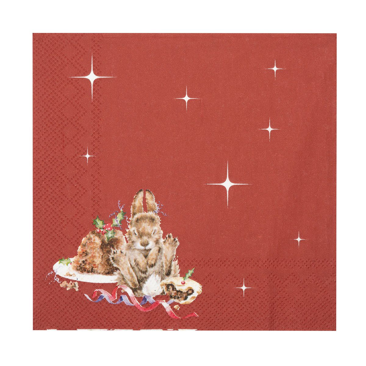 Wrendale Christmas Lunch Napkin Rabbit Merry Little Christmas