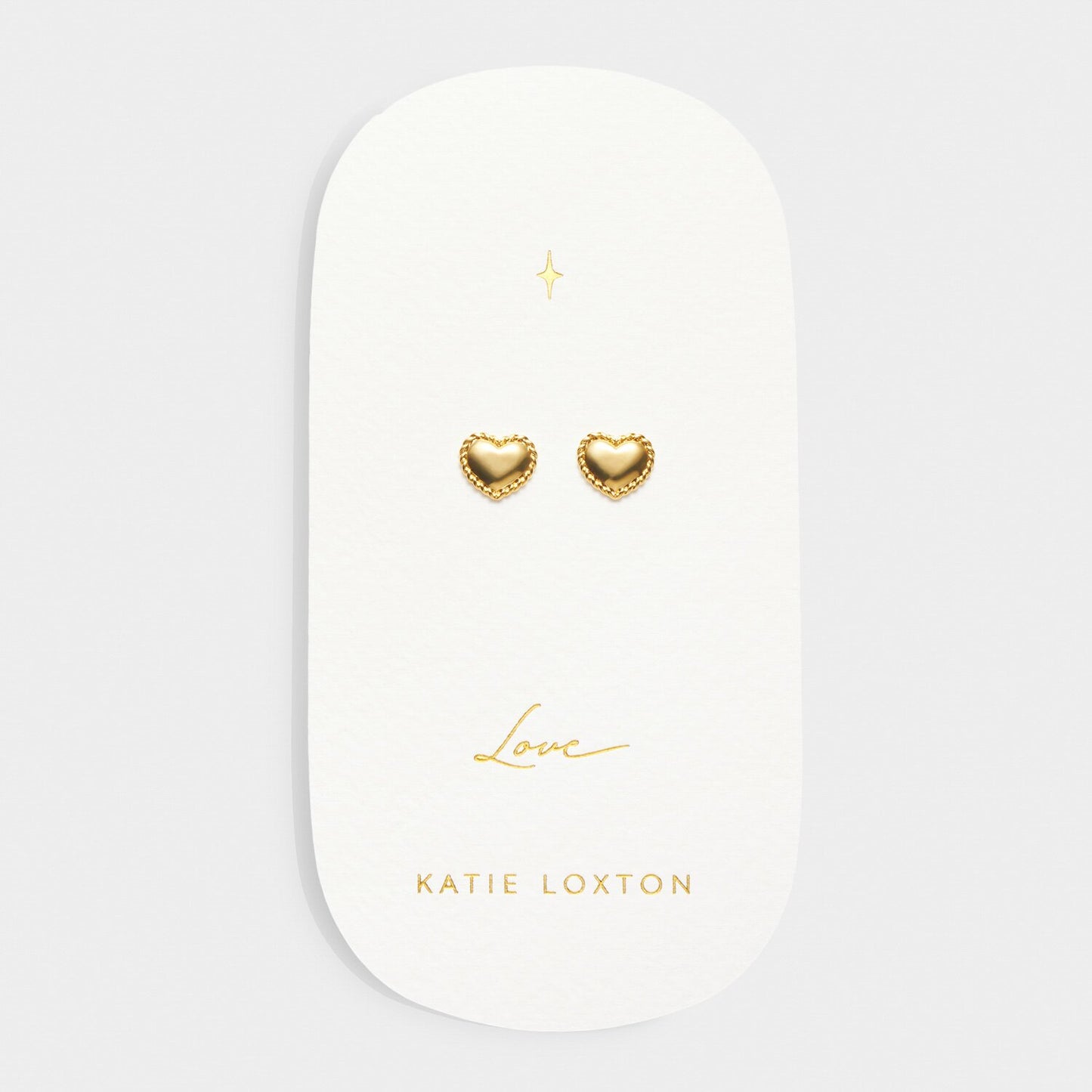 Katie Loxton 'Love' Waterproof Gold Heart Earrings