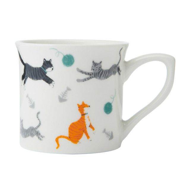 KitchenCraft Mikasa Cat Fluted Mug 250ml