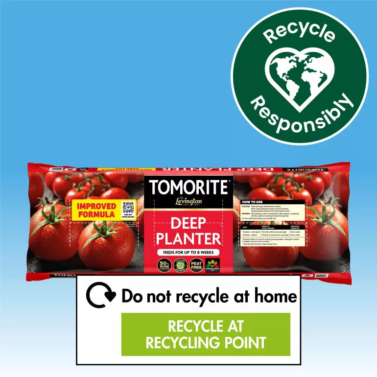 Levington Tomorite Peat Free Deep Planter Fruit and Vegetable Growing Compost