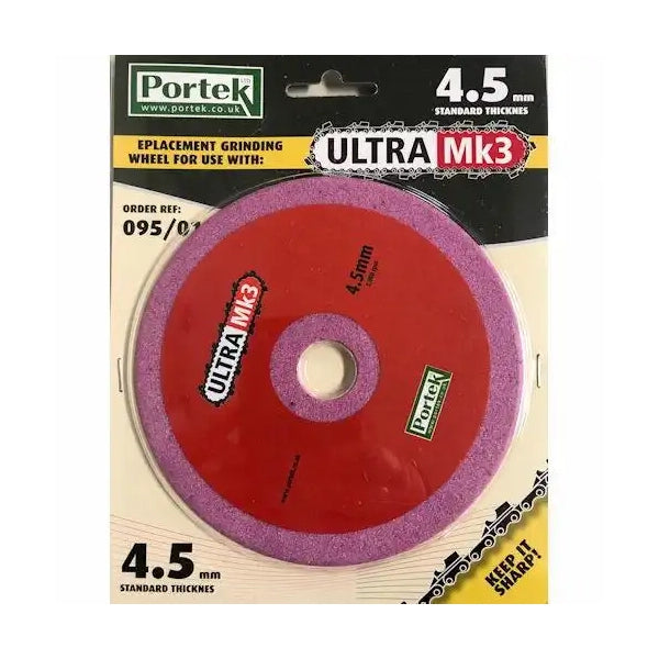 Portek Replacement 4.5mm Grinding Wheel for Chainsaw Sharpeners