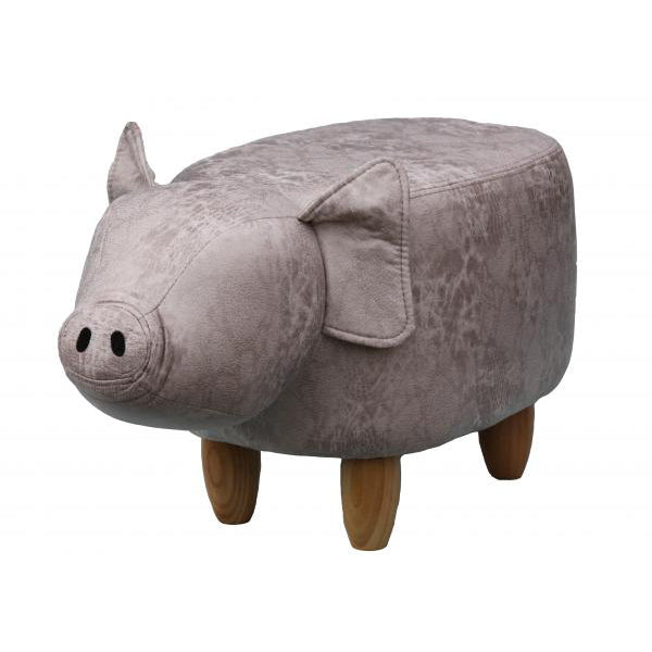 Gardeco Plato Pig Grey Leatherette Footstool