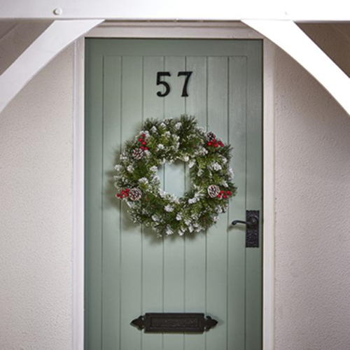 Premier 50cm Sugar Pine Wreath Iced Tips with Berry and Cones