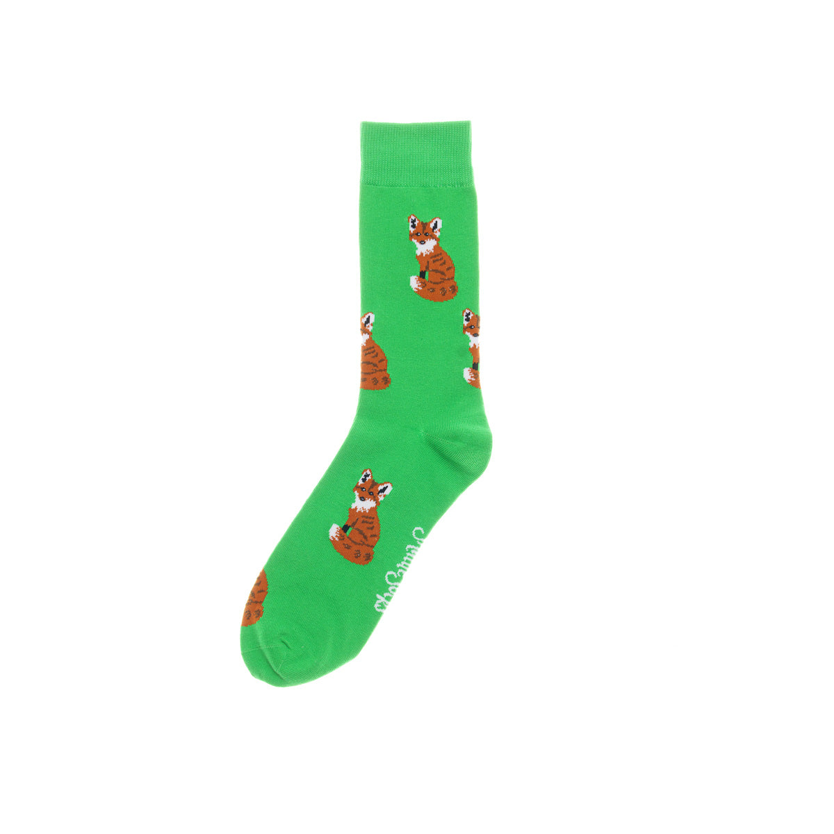Shuttlesocks Mens Green Fox Crew Socks