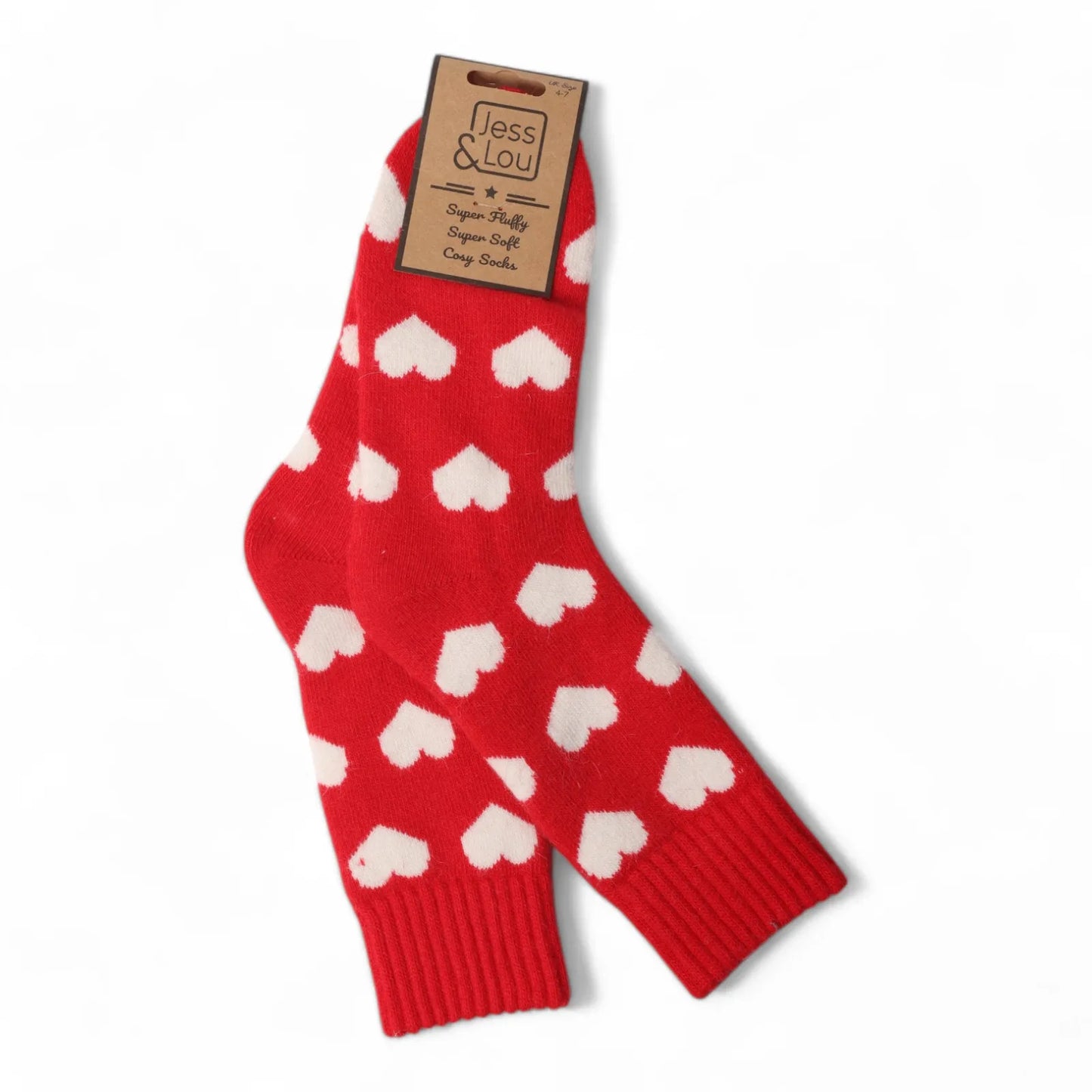Jess & Lou Happy Hearts Ribbed Socks
