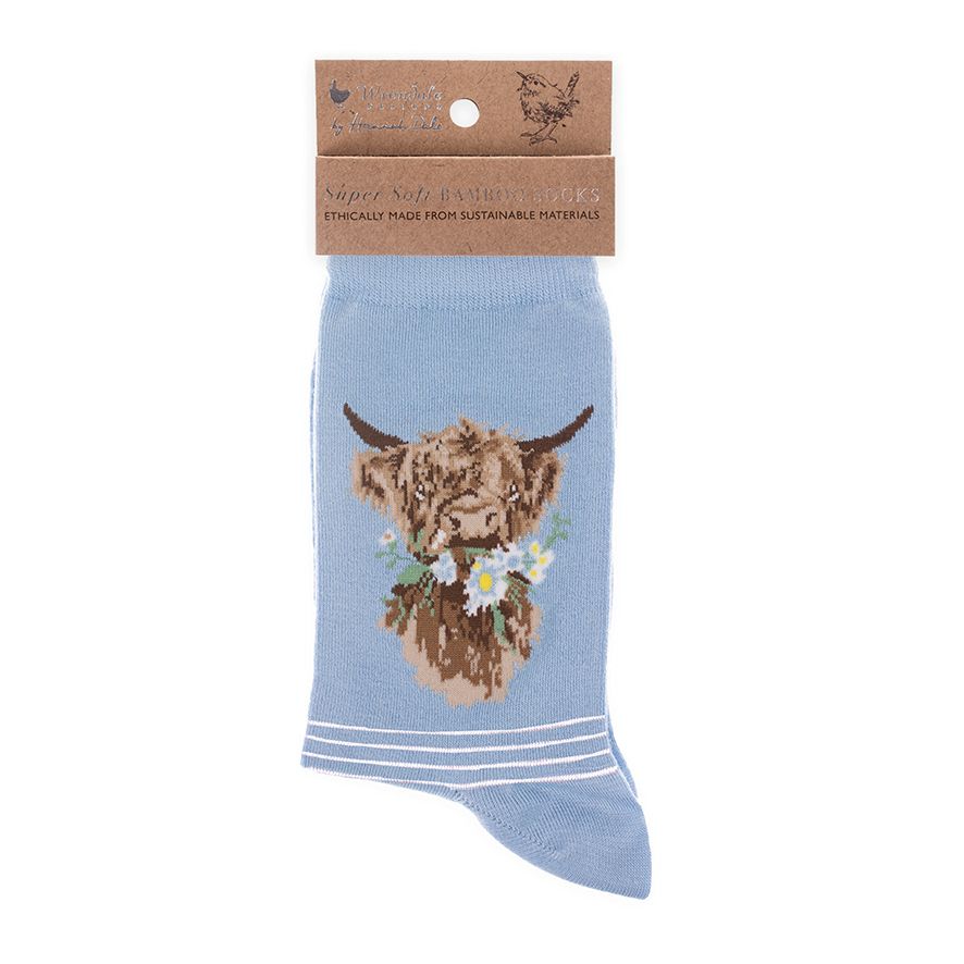 Wrendale Daisy Coo Highland Cow Socks
