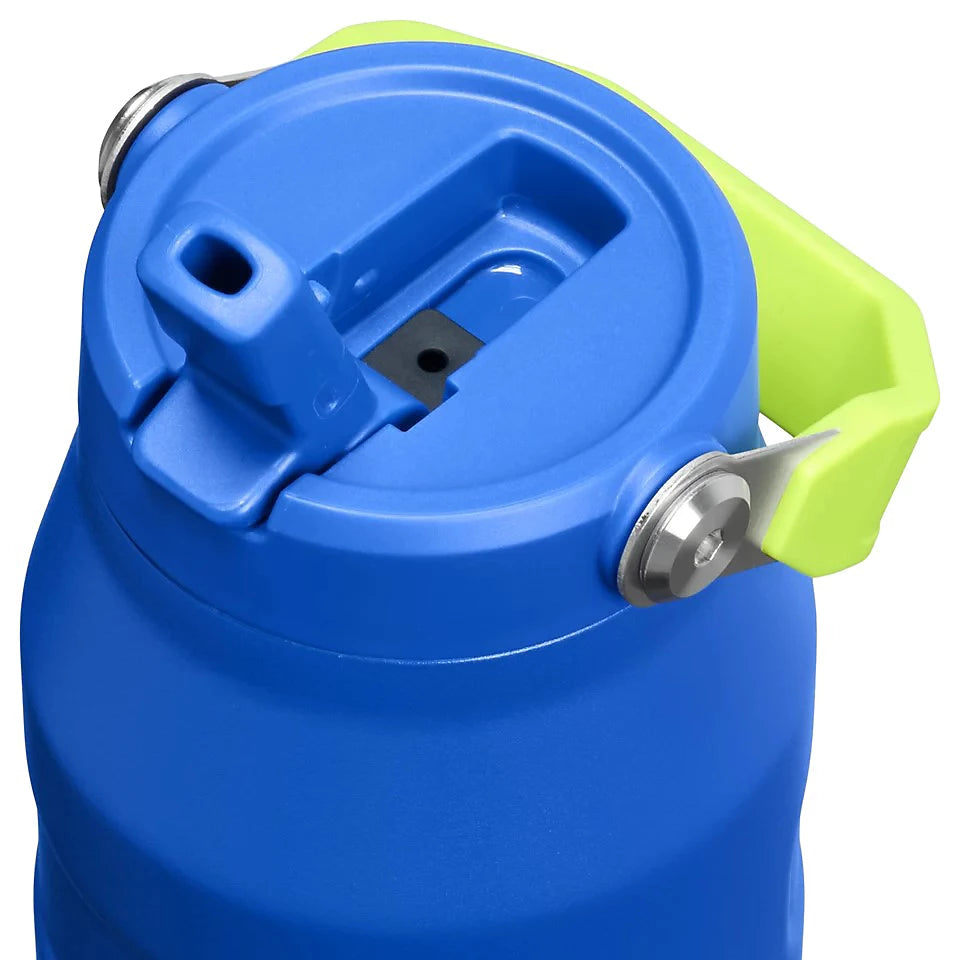 Stanley IceFlow Flip Straw 2.0 1.061L water bottle in vibrant Cobalt blue and Chartreuse green