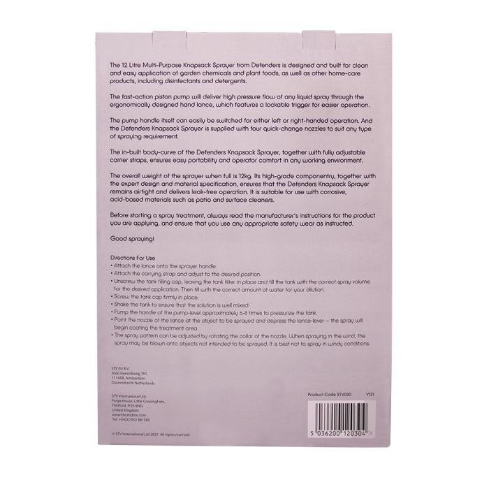 Defenders Multi-Purpose Knapsack Pressure Sprayer - 12L