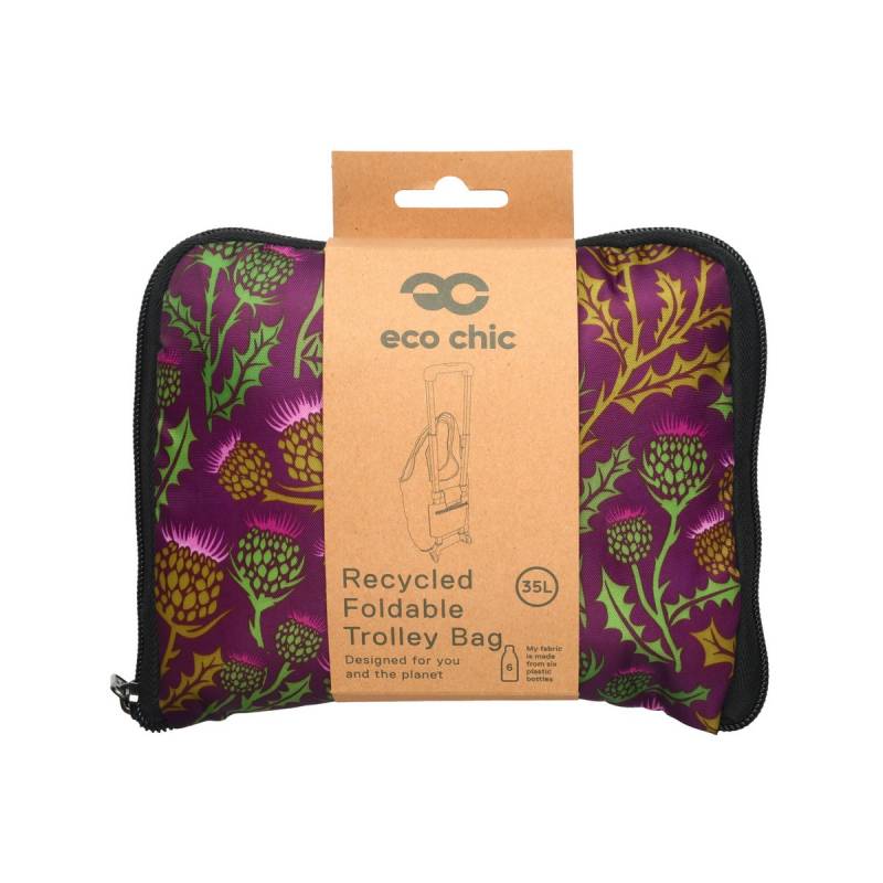Eco Chic Removable Purple Thistle Trolley Shopping Bag