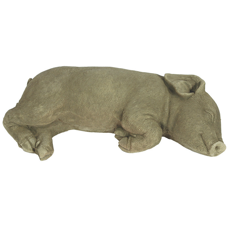 Willowstone Sleeping Pig Antique Grey