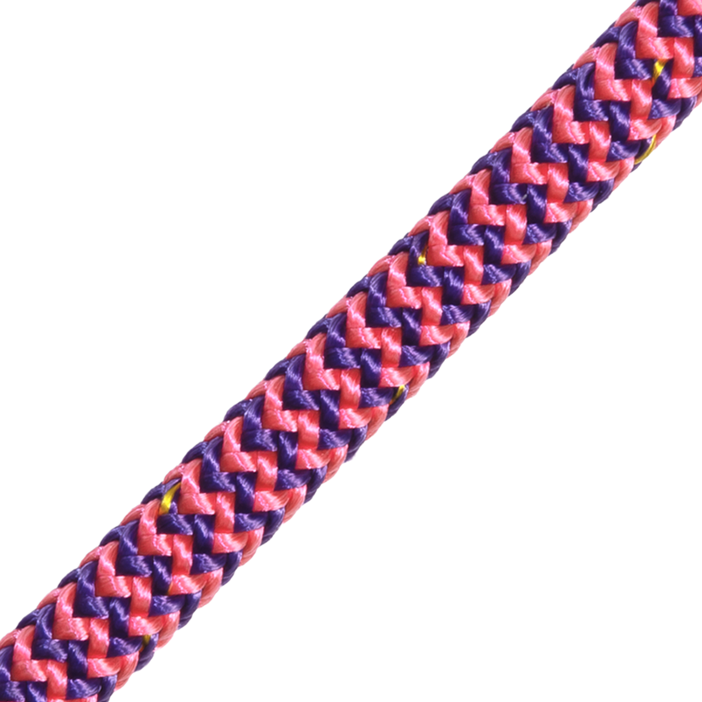 STEIN XTC Calamine 11.7mm 24-strand spliced arborist climbing rope showing high-visibility pattern with certified spliced eye termination