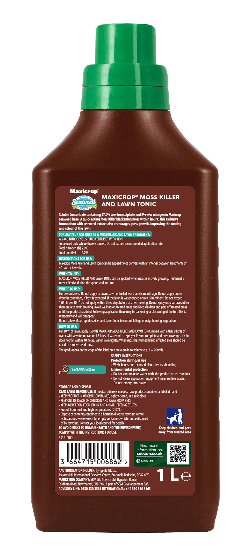 Maxicrop Moss Killer & Lawn Tonic 1L