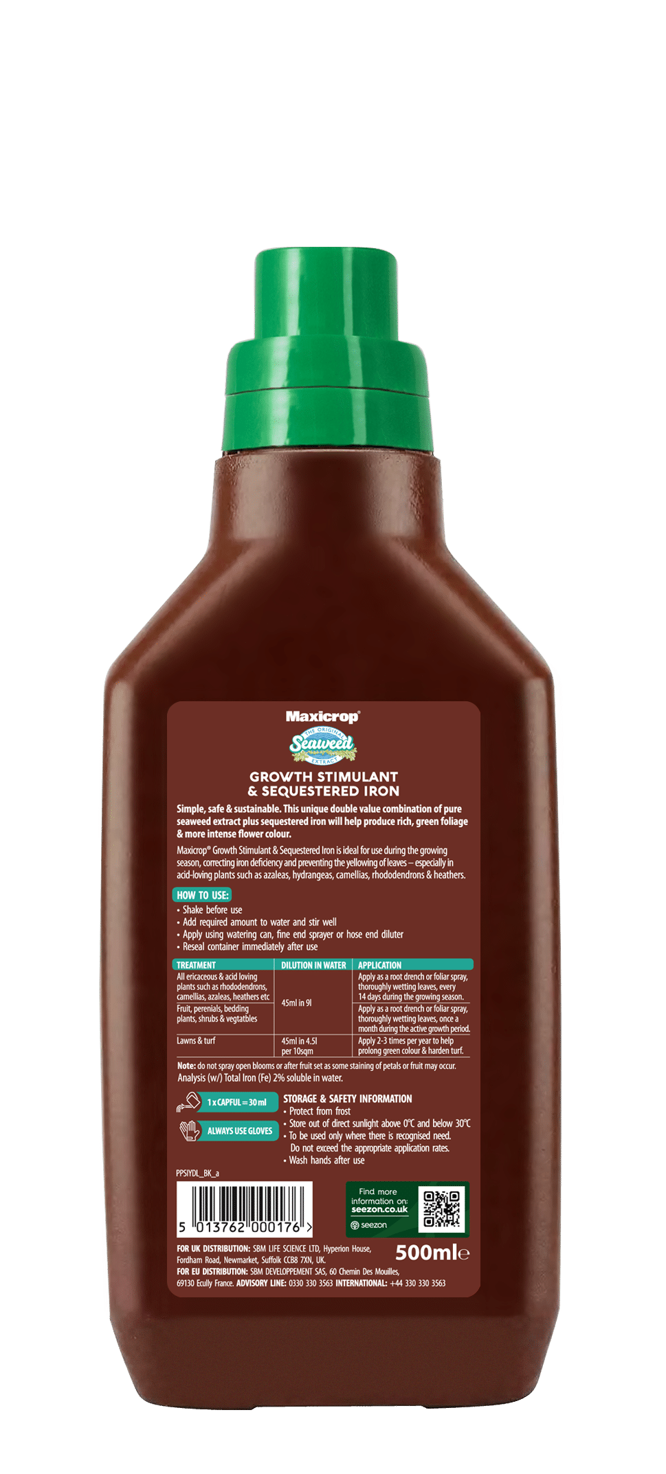 Maxicrop Growth Stimulant & Plus Sequestered Iron 500ml