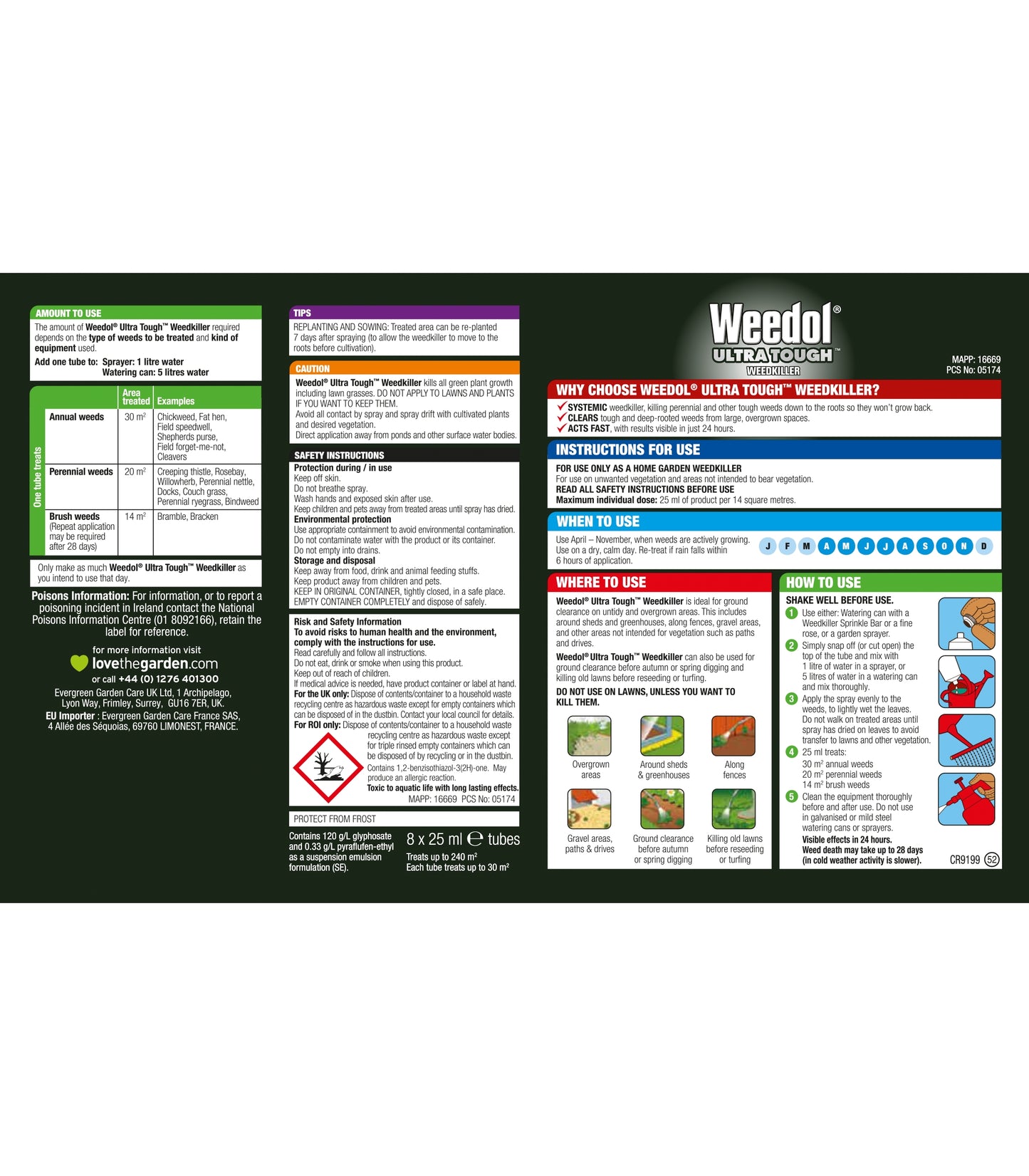 Weedol Ultra Tough Weedkiller Liquid Concentrate Tubes