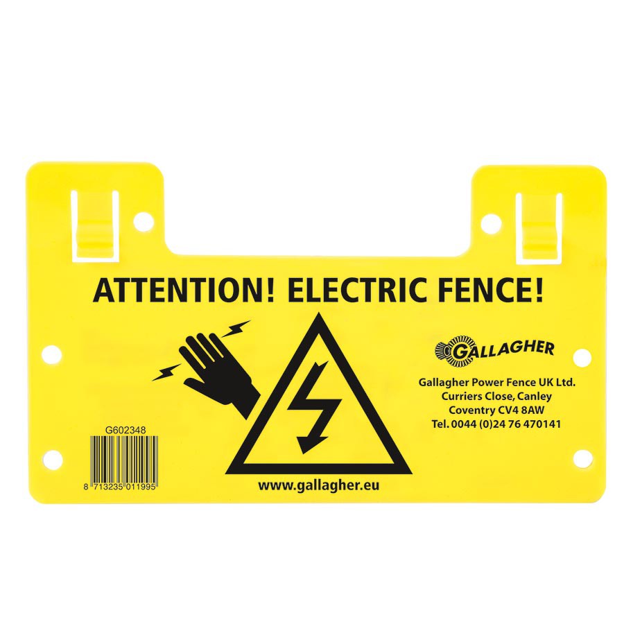 Gallagher Electric Fence Warning Sign