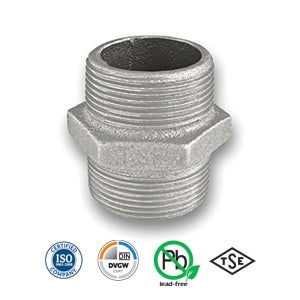 3/4" Galvanised Hexagon Nipple Tube/Pipe Fitting EN10242
