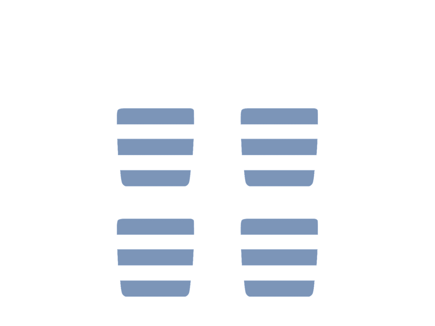 Cornishware Cornish Blue Straight Sided Egg Cups Set of 4