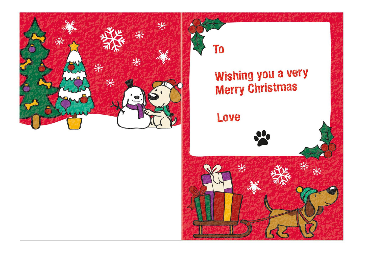 Good Boy Dog Christmas Card with Meaty Treats