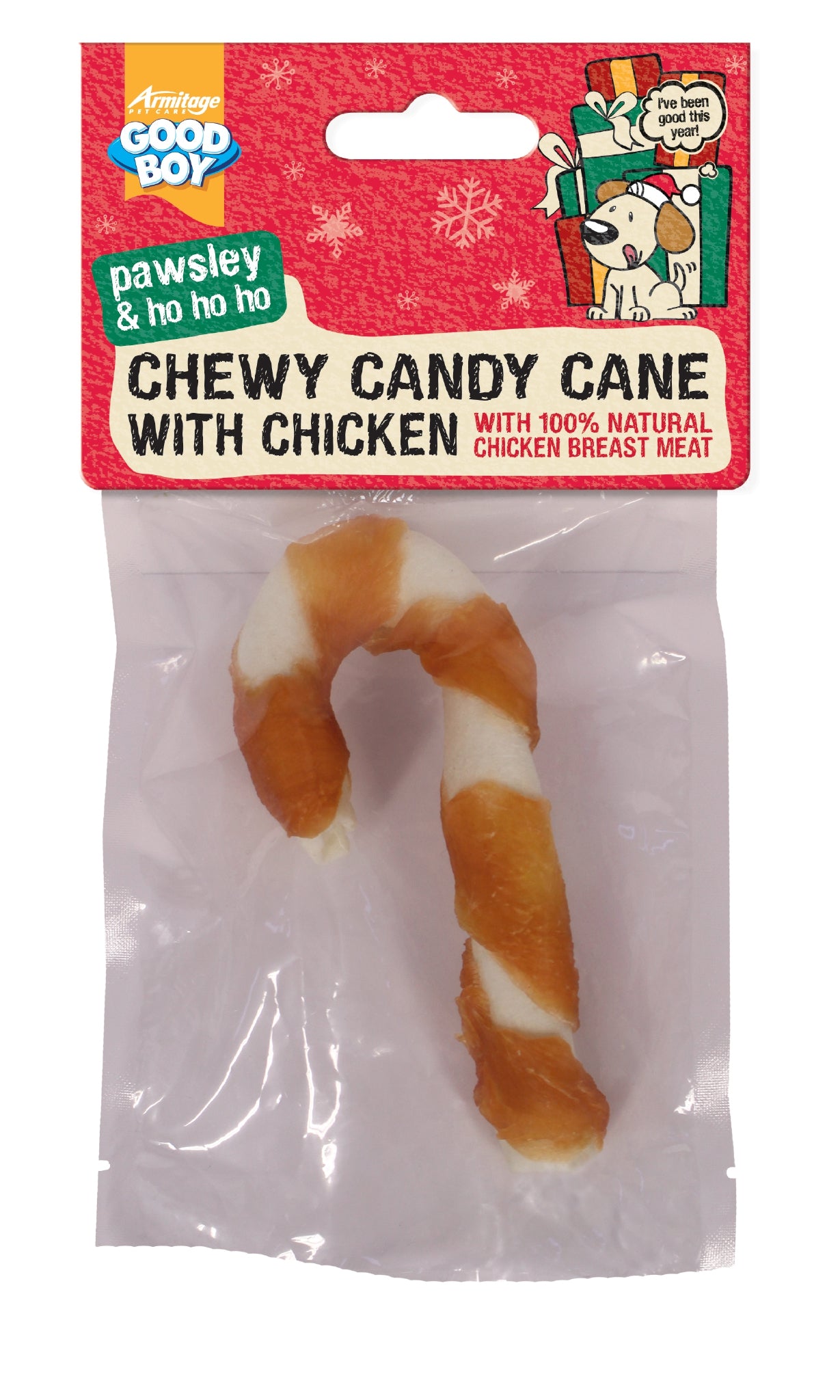 Good Boy Dog Chewy Candy Cane with Chicken Small