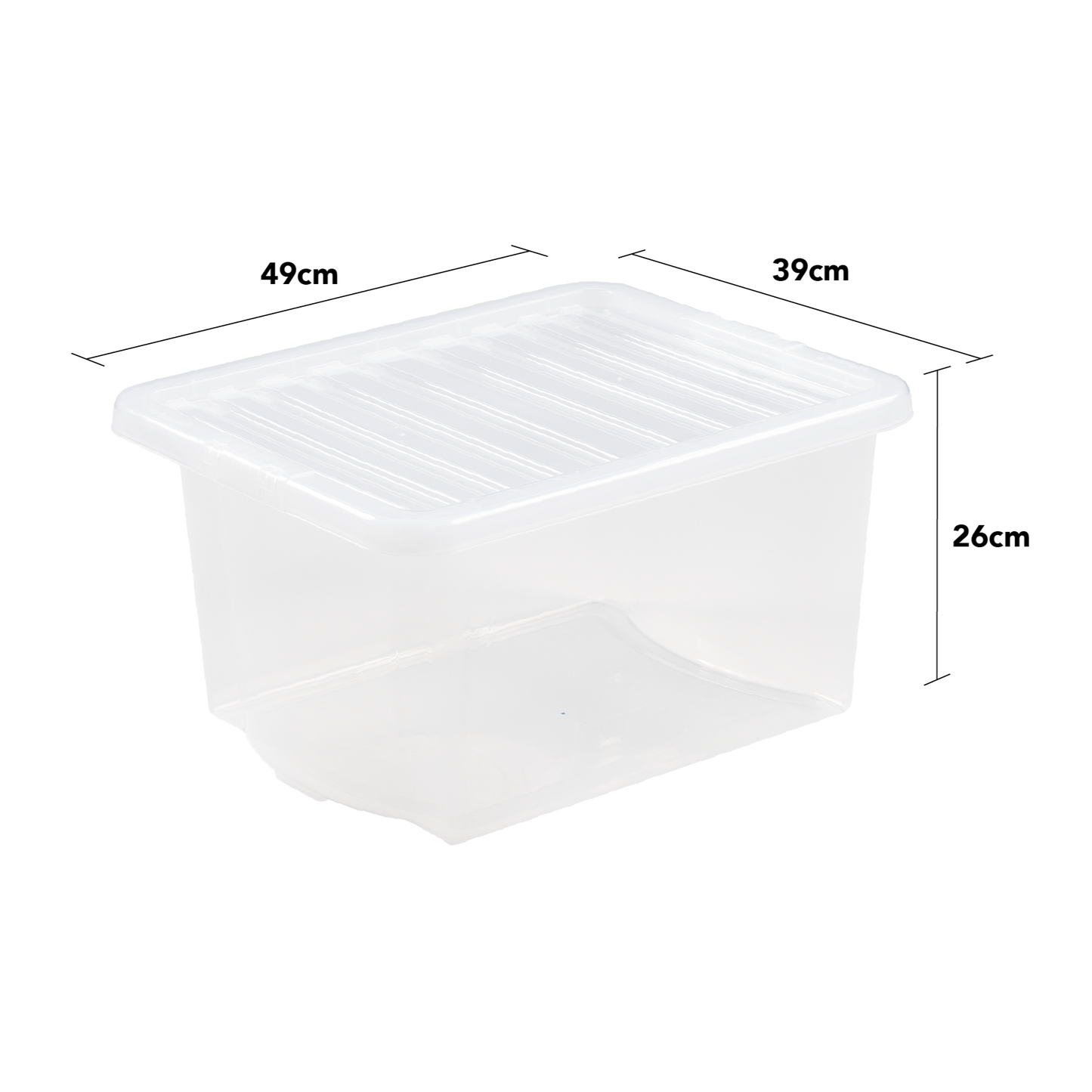 Wham Crystal Storage Box & Lid Clear 35L