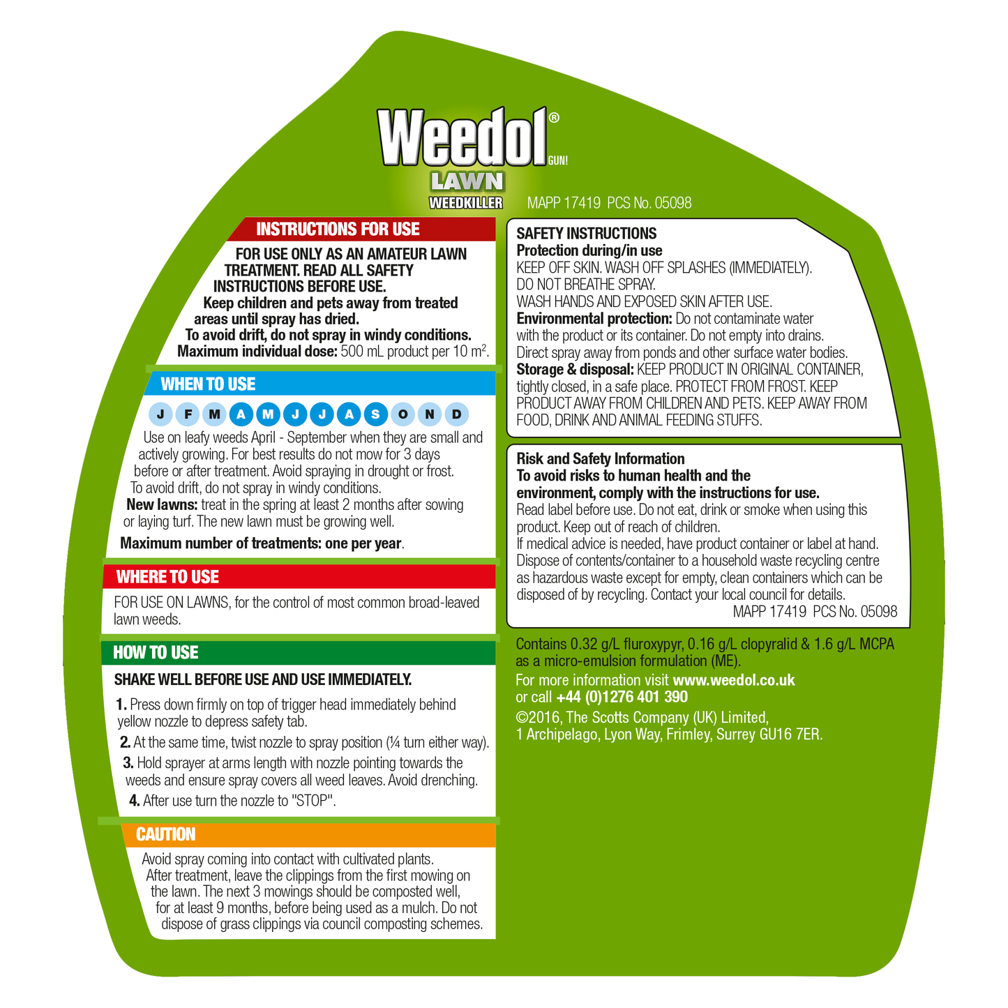 Weedol Gun! Lawn Weedkiller RTU 800ml