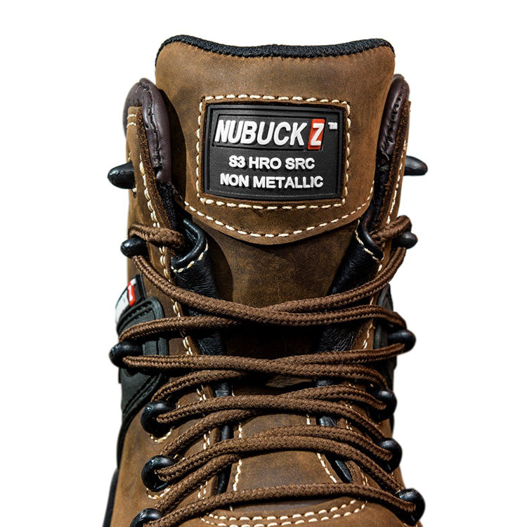 BuckBootz Nubuckz NKZ102BR Safety Lace Boot